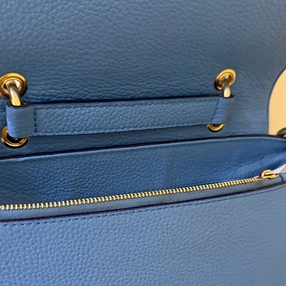 MCM Sky Blue Leather Authentic MCM Shoulder Bag MCM Crossbody MCM Handbag - Picture 8 of 16